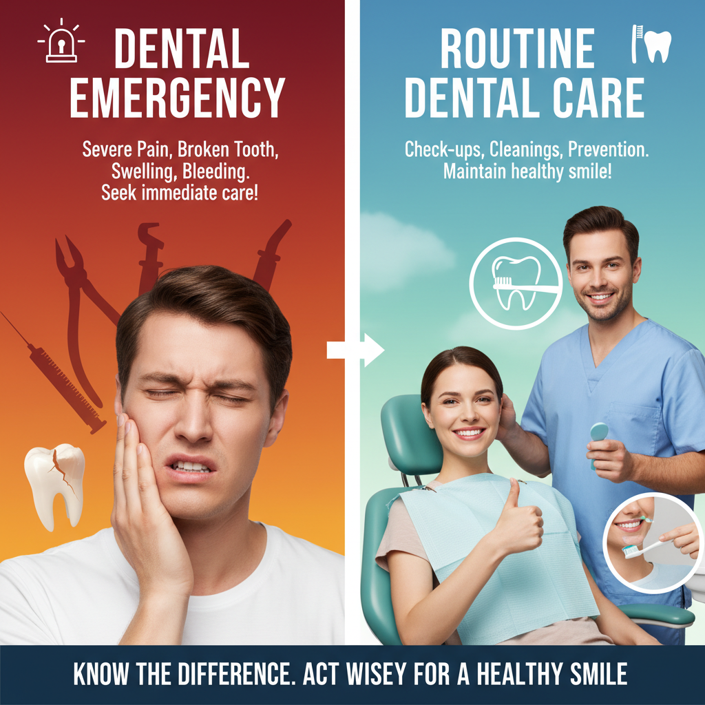 dental emergencies vs routine dental care