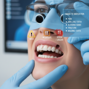 how to identify dental trauma severity